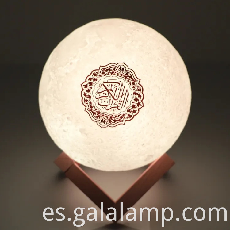 Fábrica profesional Más colores 3d Night Moon Light Corán Islam Musulmán Allah Eid Ramadán hablante con carga USB